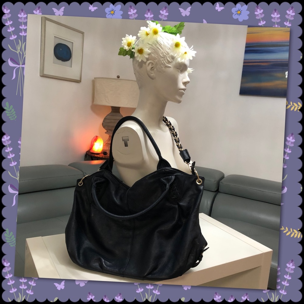 Blue with gold accents purse